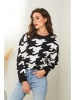 Soft Cashmere Pullover in Schwarz/ Weiß