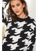 Soft Cashmere Pullover in Schwarz/ Weiß