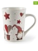 Trendy Kitchen by EXCÉLSA Kubki (4 szt.) "Gnomo" w kolorze biało-czerwonym - 380 ml