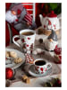 Trendy Kitchen by EXCÉLSA 4-delige set: koppen "Gnomo" wit/rood - 380 ml