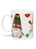 Trendy Kitchen by EXCÉLSA Tasse "Tartan Gnome" in Weiß/ Grün/ Rot - 900 ml