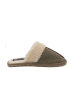 billowy Leder-Hausschuhe in Khaki