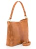 Anna Morellini Leder-Schultertasche "Dania" in Hellbraun - (B)29 x (H)24 x (T)8 cm