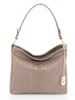 Anna Morellini Leder-Schultertasche "Dania" in Taupe - (B)29 x (H)24 x (T)8 cm