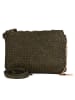 Anna Morellini Leder-Umhängetasche in Oliv - (B)23 x (H)17 x (T)1 cm