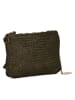 Anna Morellini Leder-Umhängetasche in Oliv - (B)23 x (H)17 x (T)1 cm