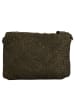 Anna Morellini Leder-Umhängetasche in Oliv - (B)23 x (H)17 x (T)1 cm