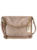 Anna Morellini Leder-Umhängetasche "Beverly" in Beige/ Gold - (B)22 x (H)18 x (T)2 cm