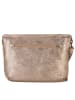 Anna Morellini Leder-UmhÃ¤ngetasche "Beverly" in Beige/ Gold - (B)22 x (H)18 x (T)2 cm