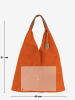 Anna Morellini Skórzany shopper bag "Eleonora" w kolorze pomarańczowym - 40 x 31 x 2 cm