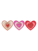 SUNNYSUE 12-delige set: houten borduurhangers "Hart" naturel