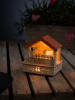 Konstsmide Houten ledsilhouet "Marktstal met oranje dak" naturel - (H)12,5 cm