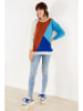 Milan Kiss Sweter w kolorze kremowo-brązowo-niebieskim