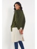 Milan Kiss Cardigan in Oliv/ Creme
