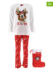 Disney Minnie Mouse 2tlg. Set: Pyjama und Weihnachtsstrumpf "Minnie" in Weiß/ Rot