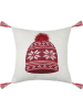 STOF France Kissen "Arvan" in Rot/ Weiß - (L)40 x (B)40 cm