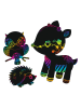 URSUS Kratzel-Motive-Bastelset "Tiere" in Schwarz