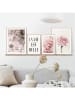 Orangewallz 4-delige set: ingelijste kunstdrukken "Pink romance"