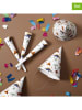 The Home Deco Kids 3-delige set: partyhoedjes "Dinosaurus" wit - 3x 6 stuks