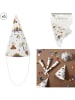 The Home Deco Kids 3-delige set: partyhoedjes "Dinosaurus" wit - 3x 6 stuks