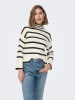 ONLY Pullover "Ibi" in Creme/ Schwarz