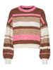 Vero Moda Sweter "Gracelyn" w kolorze różowo-jansobrązowym ze wzorem