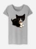 WOOOP Shirt "Cute Cat " in Grau