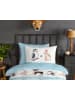 Good Morning Flanellen beddengoedset "Freezing" blauw