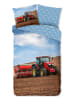 Good Morning Komplet pościeli flanelowej "Tractor" ze wzorem