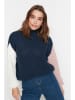 trendyol Pullover in Dunkelblau/ Rosa/ Weiß