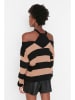 trendyol Sweter w kolorze ciemnobeżowo-czarnym