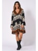 Plus Size Company Kleid "Sibyl" in Schwarz/ Creme