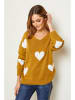 Joséfine Pullover "Arik" in Senf/ Weiß