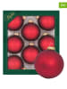 Krebs Glas Lauscha Kerstballen rood - 8 stuks - Ø 7 cm