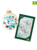 Krebs Glas Lauscha Kerstballen wit/meerkleurig - 4 stuks - Ø 7 cm