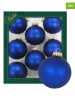 Krebs Glas Lauscha Christbaumkugeln in Blau - 8 Stück - Ø 7 cm