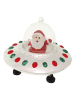 Krebs Glas Lauscha Kerstboomversiering "Santa met ufo" wit - (L)12 cm