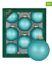 Krebs Glas Lauscha Kerstballen turquoise - 8 stuks - Ø 7 cm