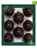 Krebs Glas Lauscha Kerstballen bordeaux - 8 stuks - Ø 7 cm