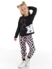 Denokids 2-delige outfit "Cat&Hearts" zwart/lichtroze/wit