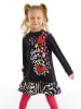 Denokids Sukienka "Heart Stickers" w kolorze czarnym ze wzorem