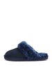 NICEBAY Pantoffels met schapenvacht "Emila" donkerblauw