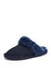 NICEBAY Pantoffels met schapenvacht "Emila" donkerblauw