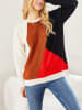 Milan Kiss Pullover in Schwarz/ Rot/ Hellbraun