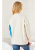 Milan Kiss Pullover in Weiß/ Blau/ Pink