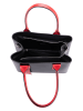 Mia Tomazzi Leder-Henkeltasche "Argonne" in Schwarz - (B)33 x (H)25 x (T)14 cm