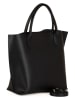 Mia Tomazzi Leder-Shopper "Cevedale" in Schwarz - (B)44 x (H)32 x (T)13 cm