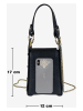 Mila Blu Leren smartphonetas "Rododendro" zwart - (B)12 x (H)17 x (D)6 cm