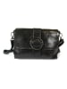 Mila Blu Leder-Umhängetasche "Ginestra" in Schwarz - (B)21 x (H)16 x (T)7 cm