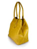 Lia Biassoni Leren handtas geel - (B)38 x (H)22 x (D)6 cm